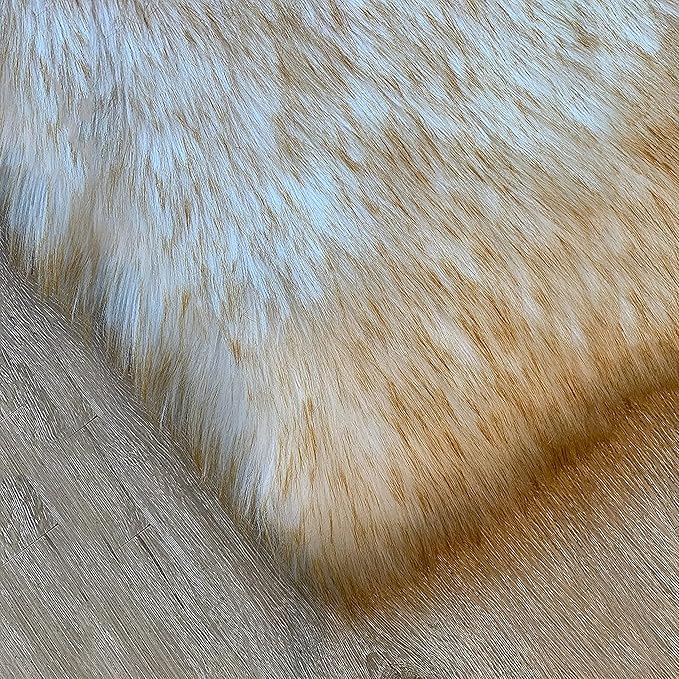 LAMBZY High Pile Super Soft Faux Sheepskin Rug (12'x15, White/Brown Tips)