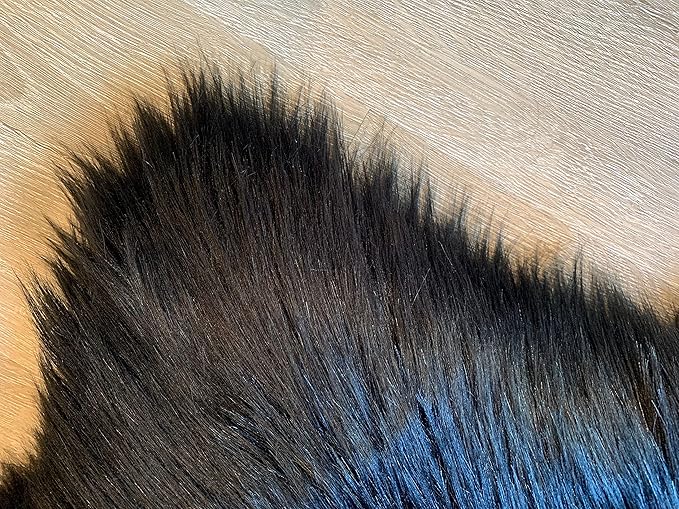 LAMBZY Faux Sheepskin Super Soft Hypoallergenic Silky Shag Rug for Living Room, Kids Room, Sofa (Single and a Half 2'x4'6", Black)