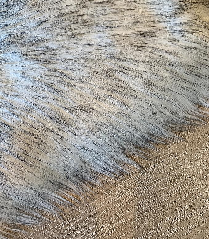 LAMBZY Faux Sheepskin Super Soft Hypoallergenic Silky Shag Rug for Living Room, Kids Room, Sofa (Octo 8 Pelts 6'x8', White/Black Tips)