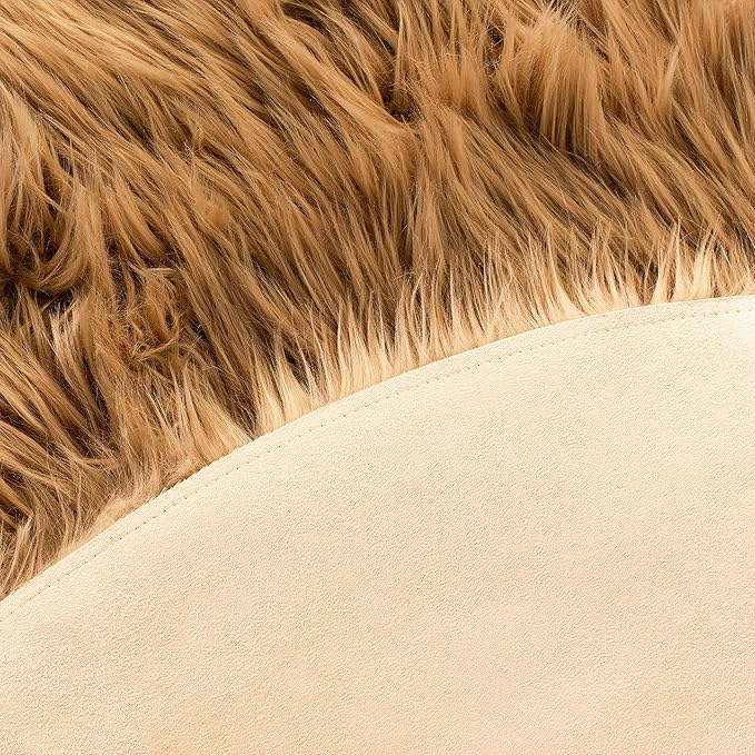 SAFAVIEH Faux Sheep Skin Collection Runner Rug - 2'6" x 6', Camel, Silken Glam Design, Non-Shedding & Easy Care, 2.35-inch Thick Ideal for High Traffic Areas in Living Room, Bedroom (FSS115E)