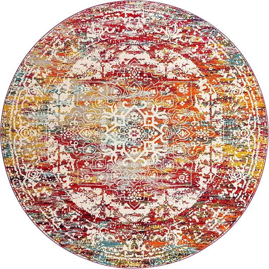 Rugs.com Arlington Collection Rug – 10 Ft Round Multi Medium-Pile Rug Perfect for Kitchens, Dining Rooms