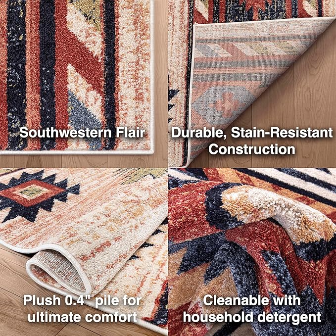 Well Woven Tulsa Lea Cream Southwestern Tribal Bohemian 6'7" x 9'3" Area Rug