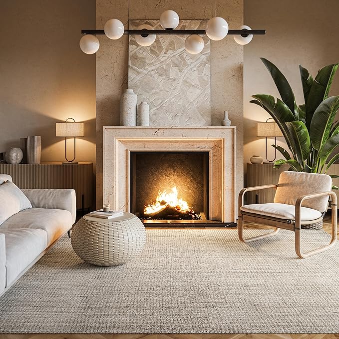 nuLOOM Ashli Solid Farmhouse Jute Area Rug, 4x6, Off-white