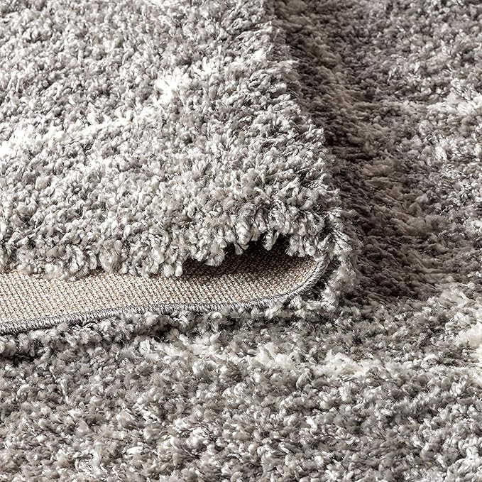 JONATHAN Y Mercer Shag Plush Tassel Gray/Ivory Indoor Area Rug, 3x5, Moroccan Geometric Trellis, Easy-Cleaning for Living Room, Bedroom, Kitchen, Pet Friendly, Non-Shedding (MCR101C-3)