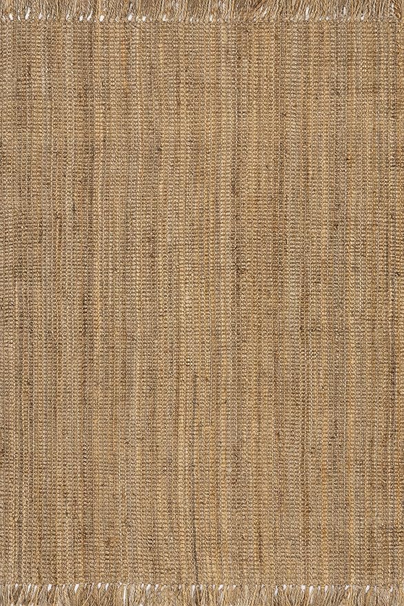 Nuloom Daniela Natural, 3' x 5', Handmade, Jute, Tassel, Soft and Textured, High Traffic, Stain Resistant, Easy Clean, Durable Area Rug for Bedroom, Living Room, Dining Space, Foyer, Entryway